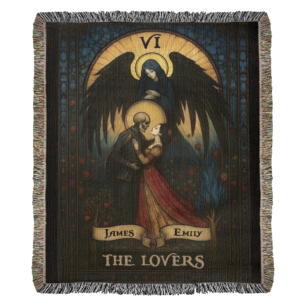 The Lovers, Personalized Tarot Card Woven Blanket