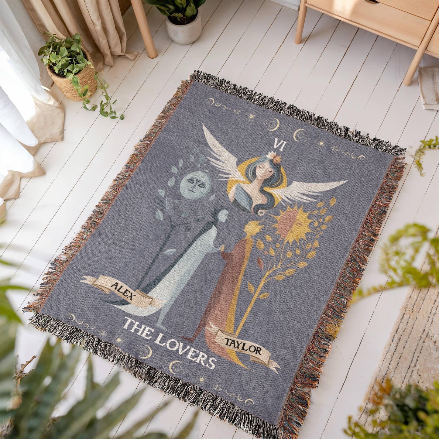 The Lovers Personalized Woven Blanket