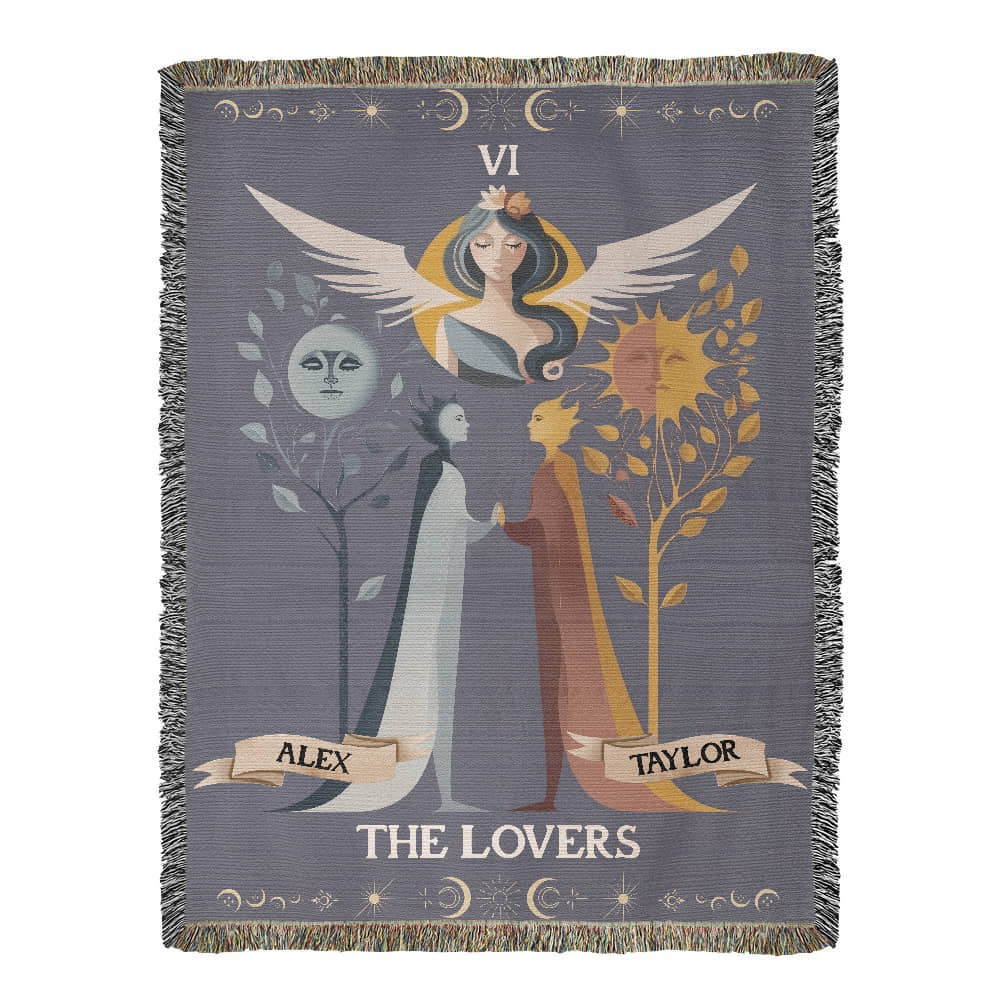 The Lovers Personalized Woven Blanket