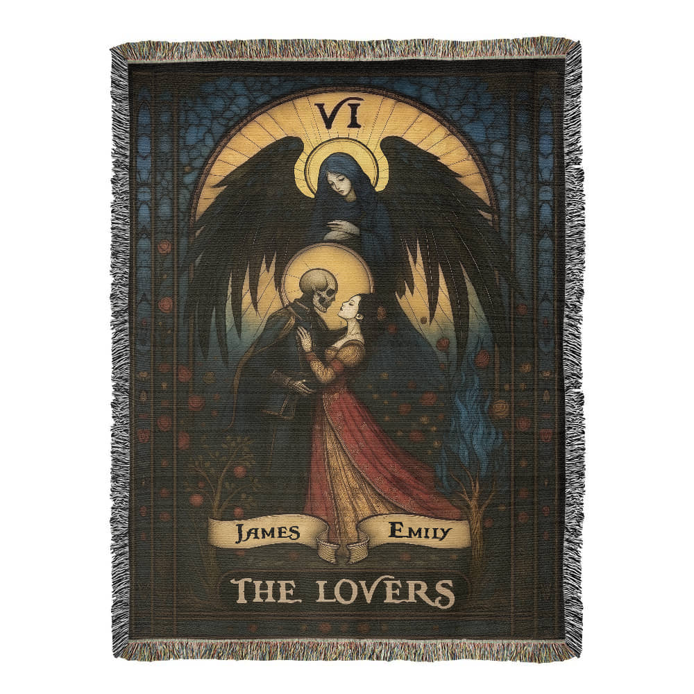 The Lovers, Personalized Tarot Card Woven Blanket