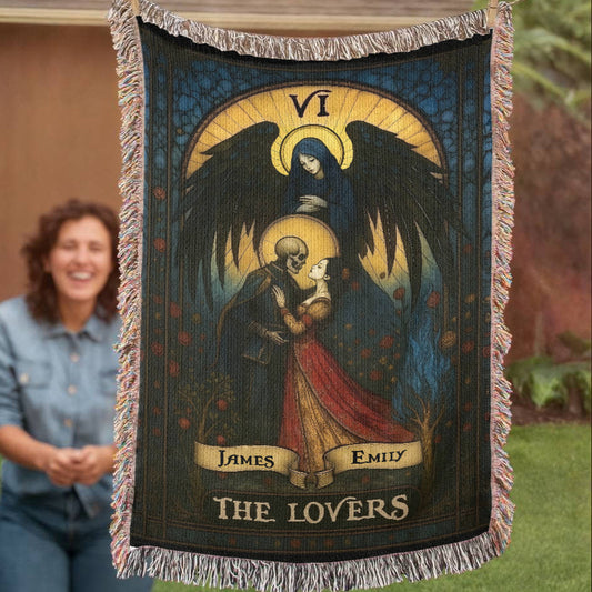 The Lovers, Personalized Tarot Card Woven Blanket