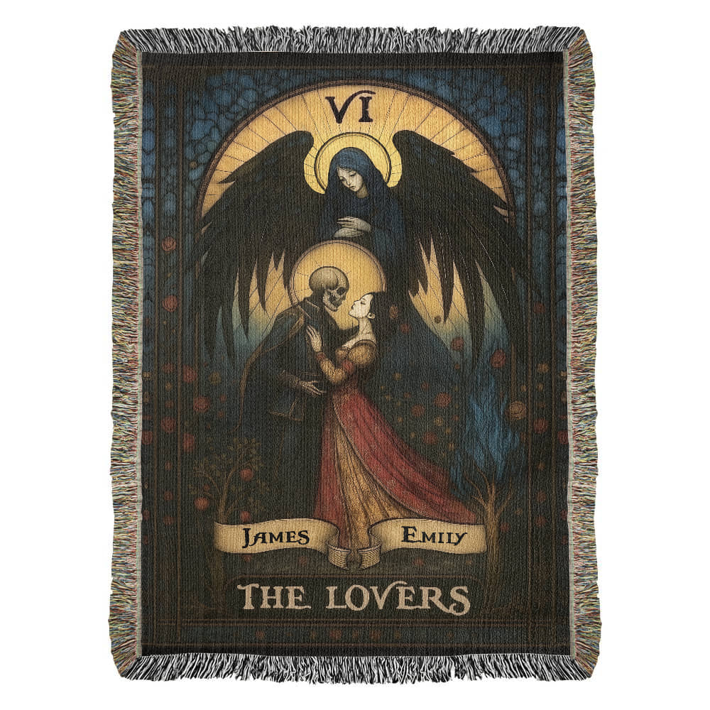 The Lovers, Personalized Tarot Card Woven Blanket