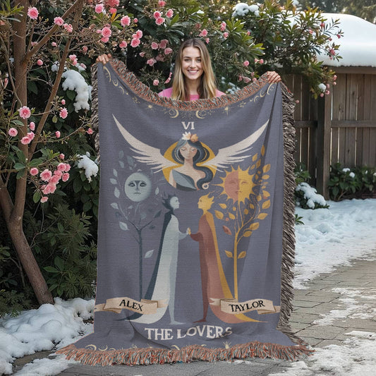 The Lovers Personalized Woven Blanket